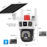 V380 4G Solar Security Camera – Dual Lens, 4MP HD, IP66 Waterproof,V380 4G Solar Security Camera - Görsel 2