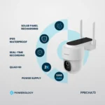 Powerolgoy Built-In Solar Pan & Tilt Outdoor Camera - White - Görsel 5