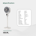 Green Lion Quad Flex Fan - Rechargeable, 8 Inch, 3 Blade - White - Görsel 4