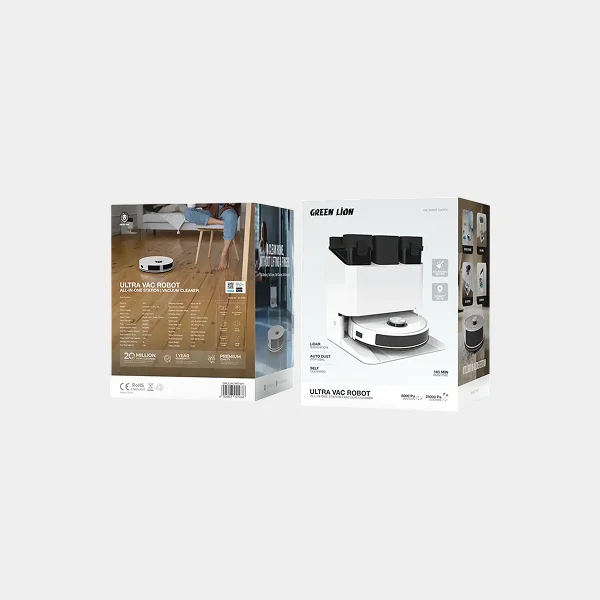 Green lion Ultra Vac Robot All In One Station Vacuum Cleaner 8000PA- White - Görsel 2